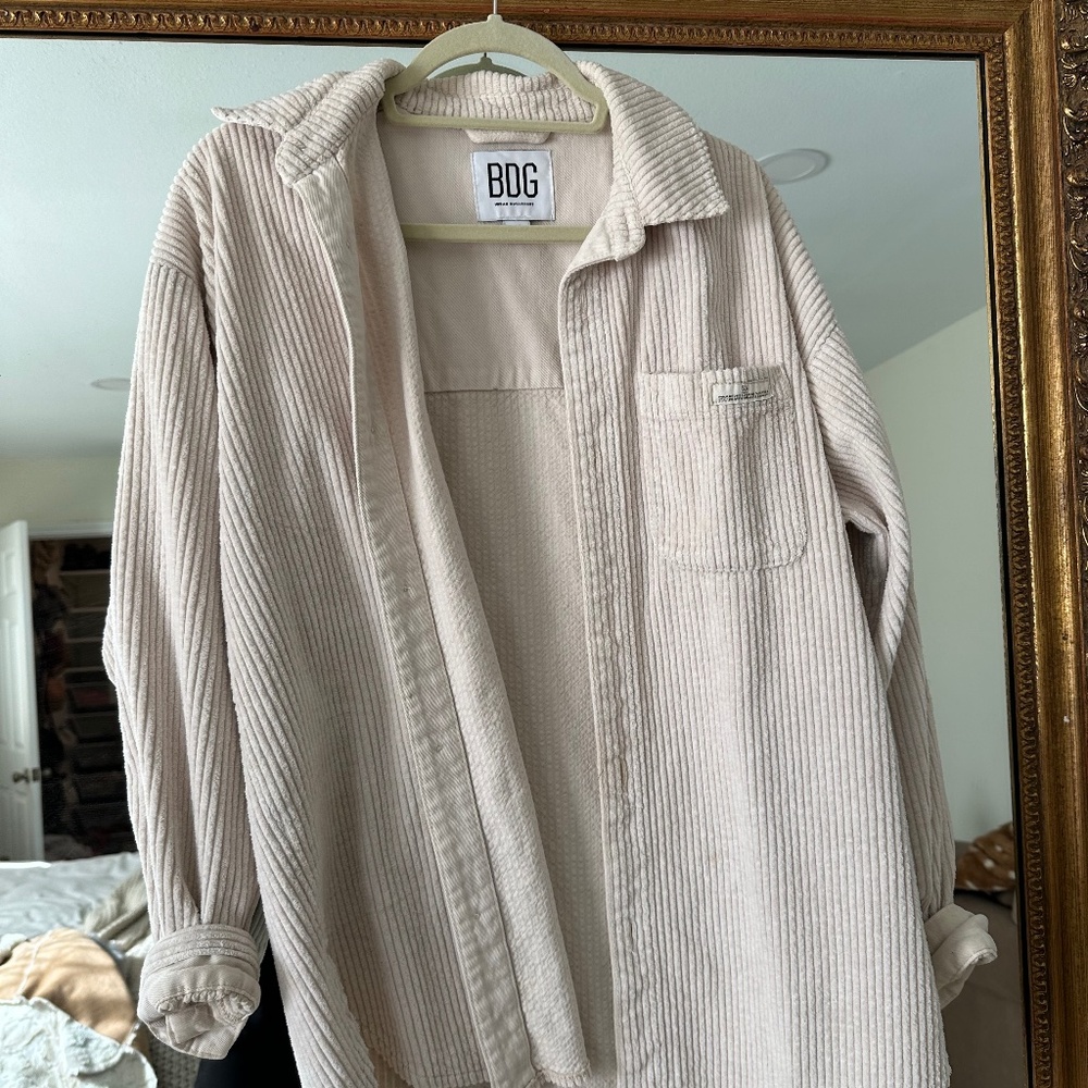 Urban Outfitters Cream Cord Shacket